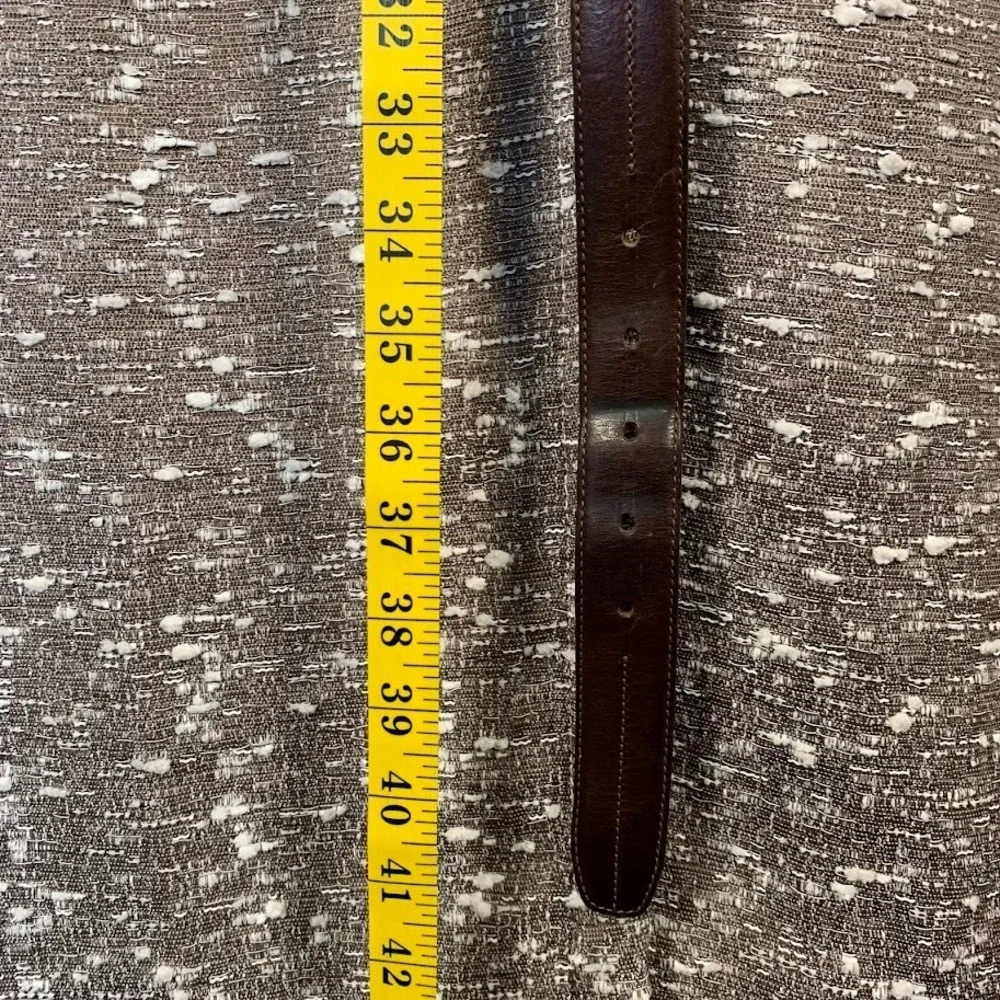 Chaps‎ Ralph Lauren Belt Mens 34 / 85 Brown Classic Genuine Leather Brass Buckle